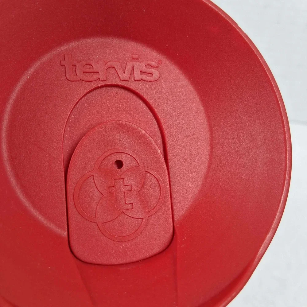 Tervis 16oz Insulated Tumbler with Red Lid #1 Teacher‎ Apple Patch Clear Cup